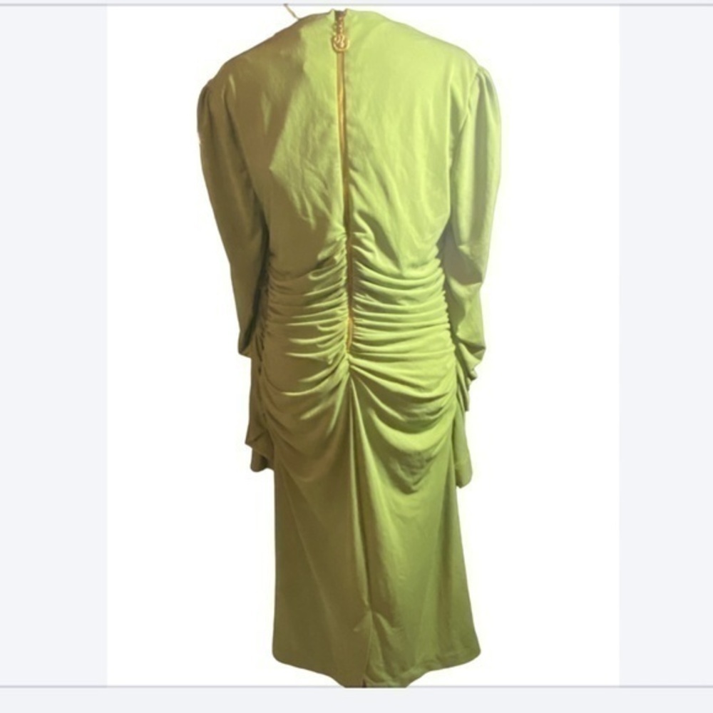 Roberto Cavalli (Class) olive green dress gold snake zipper limited edition